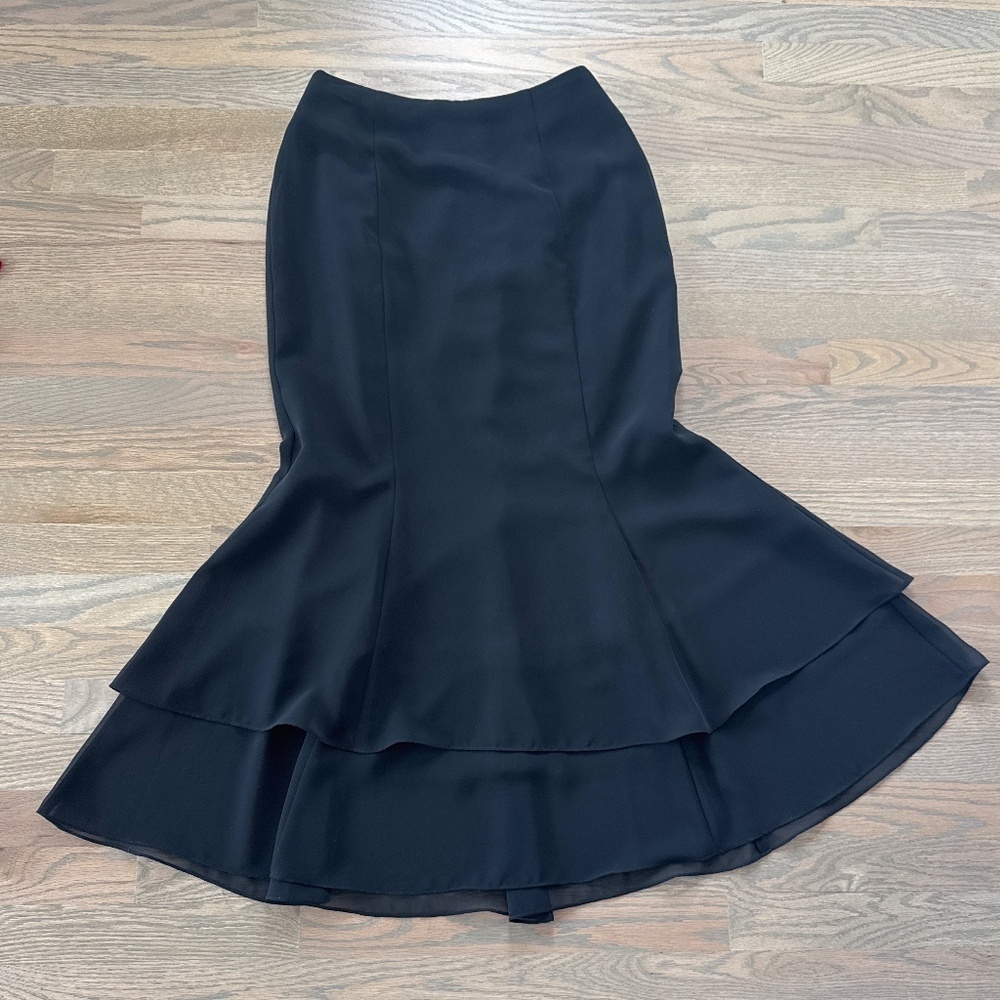 Adriana Papel chiffon trumpet maxi skirt